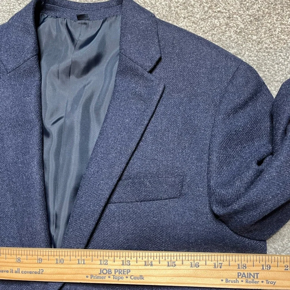 J.Crew Thompson Blazer 38 R Navy Blue Wool Blend Two Button Sport Coat Blazer